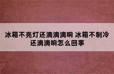 冰箱不亮灯还滴滴滴响 冰箱不制冷还滴滴响怎么回事